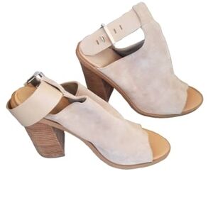 Marc Fisher Cream Block Heel Sandals